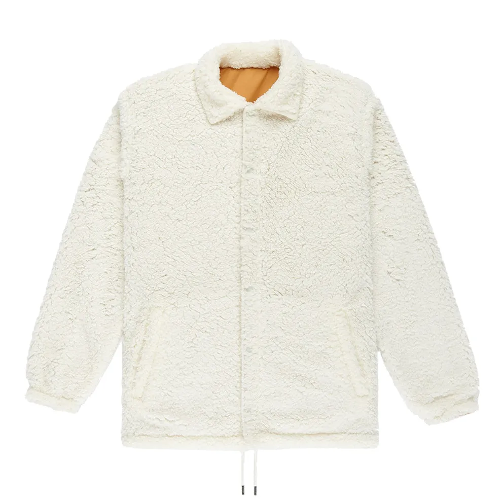 10.DEEP REVERSIBLE POODLE FLEECE™ COACH'S JACKET // WHITE/BROWN
