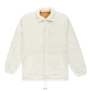 10.DEEP REVERSIBLE POODLE FLEECE™ COACH'S JACKET // WHITE/BROWN