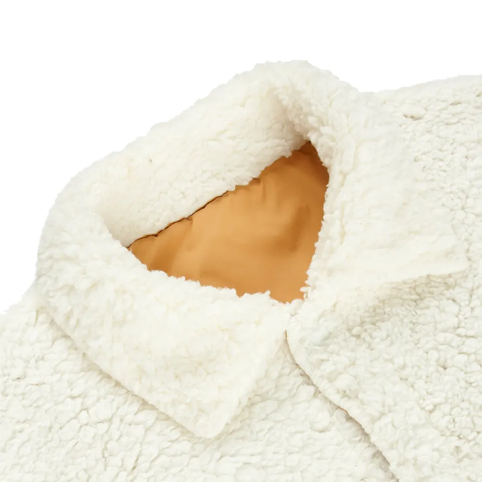 10.DEEP REVERSIBLE POODLE FLEECE™ COACH'S JACKET // WHITE/BROWN