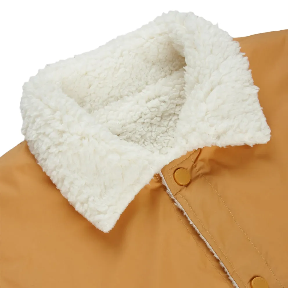 10.DEEP REVERSIBLE POODLE FLEECE™ COACH'S JACKET // WHITE/BROWN