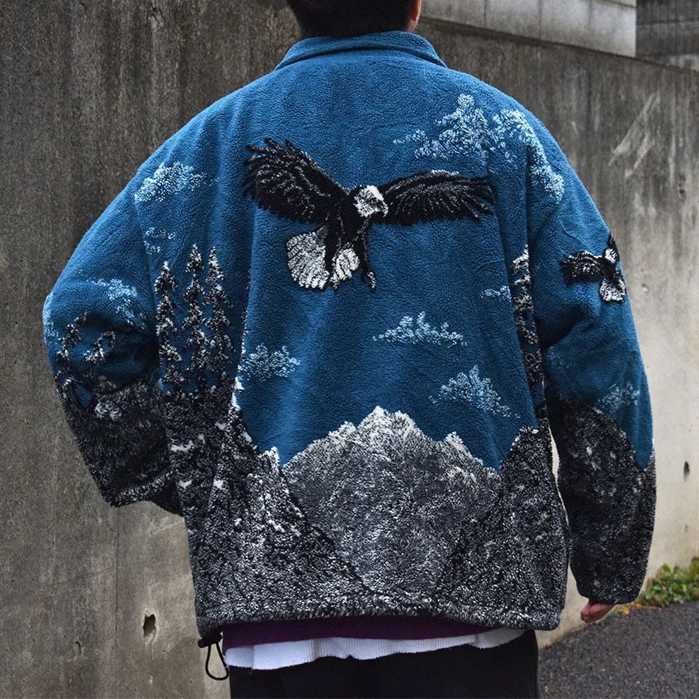 90's SPORTS ATLANTIC WEAR アニマル柄 Eagle フリースジャケット　231116