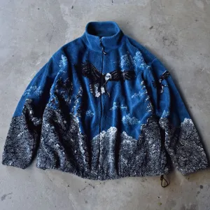 90's SPORTS ATLANTIC WEAR アニマル柄 Eagle フリースジャケット　231116