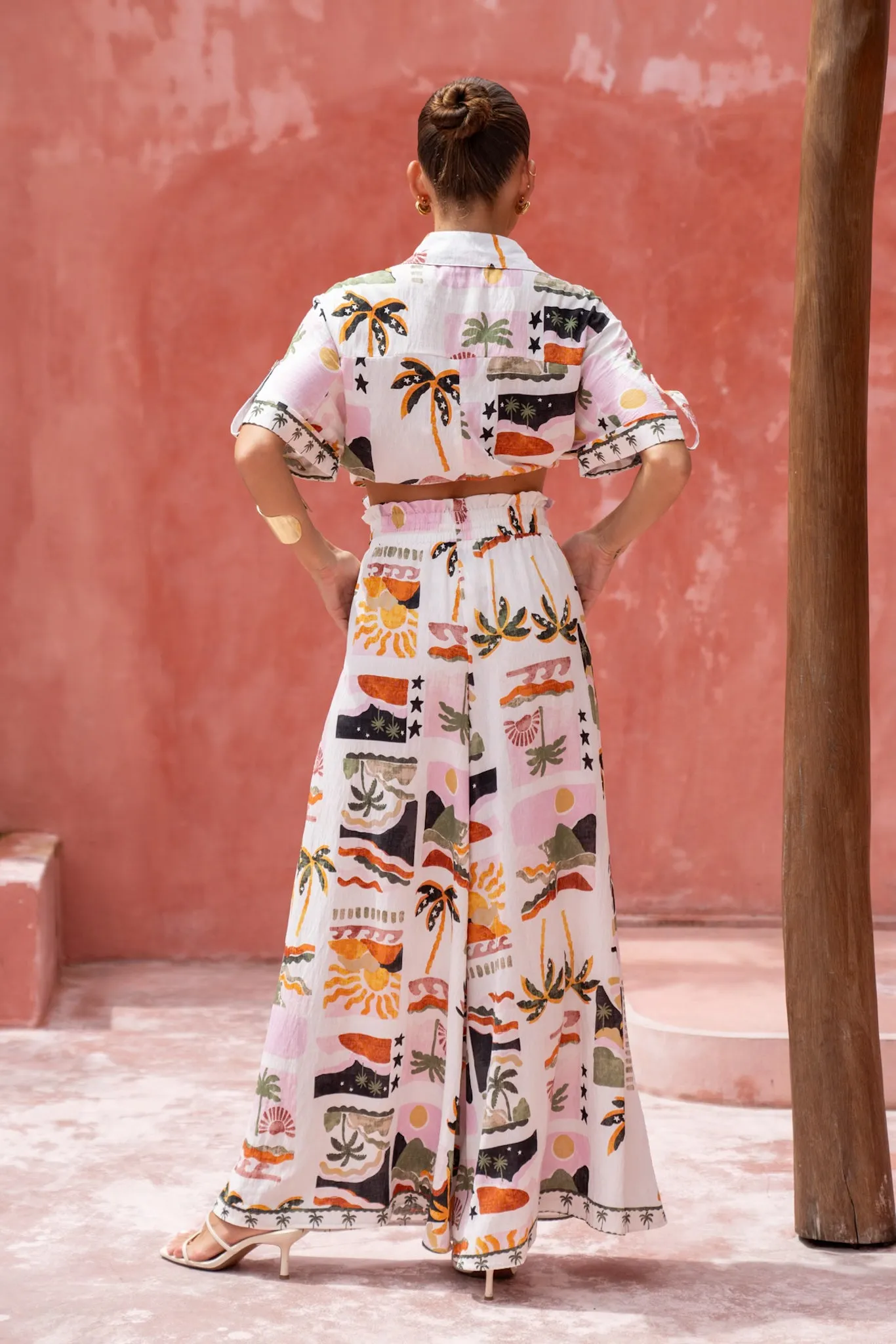 Aeliana Multicolour Tropical Wide Leg Pants