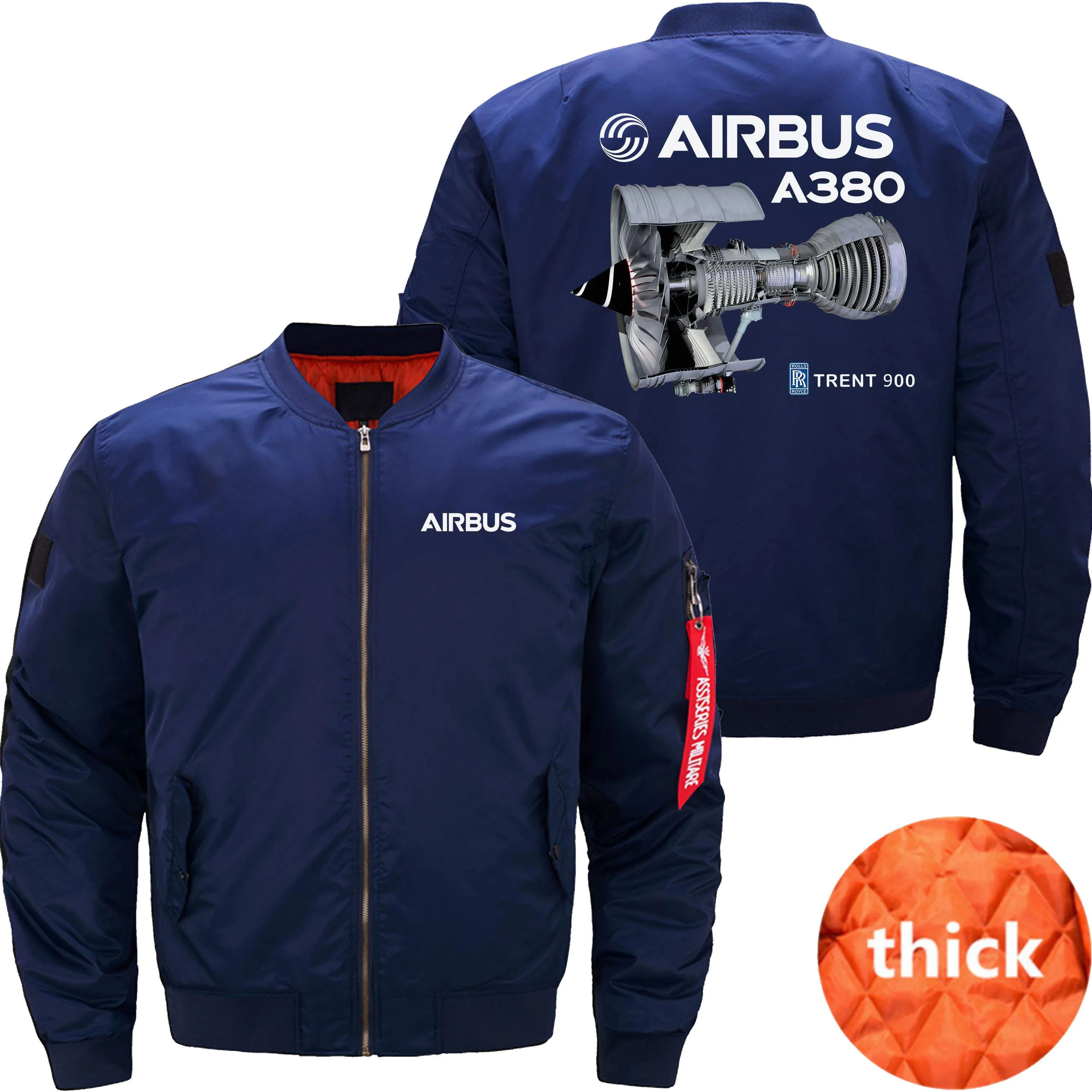AIRBUS A380 TRENT 900 BOMBER FLIGHT AVIATOR JACKET