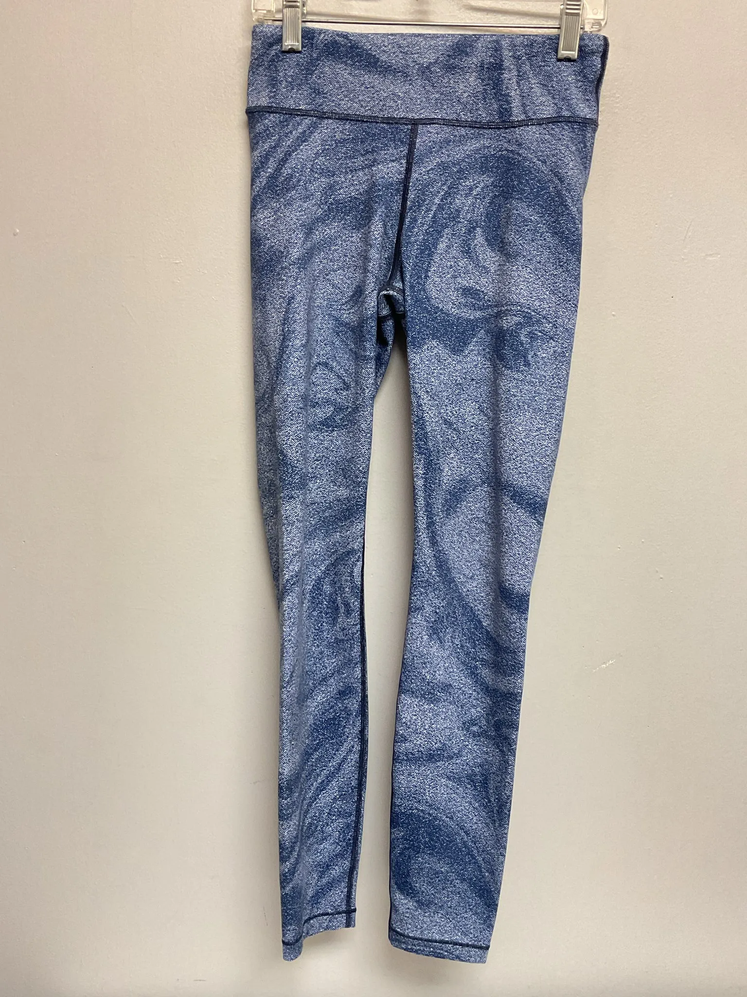 Athleta Size 12 Blue Polyester & Spandex Big Girls Leggings