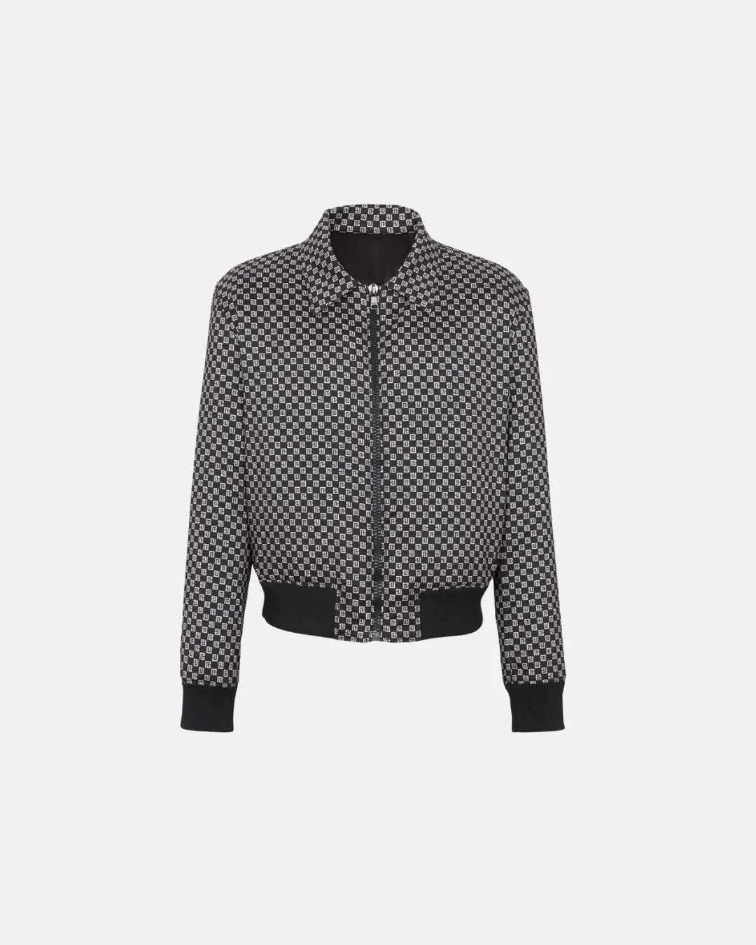 Balmain Mini Monogram Bomber Jacket Black/Ivory
