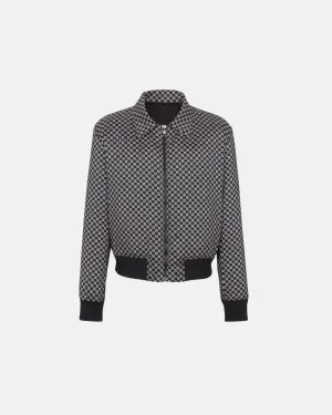 Balmain Mini Monogram Bomber Jacket Black/Ivory