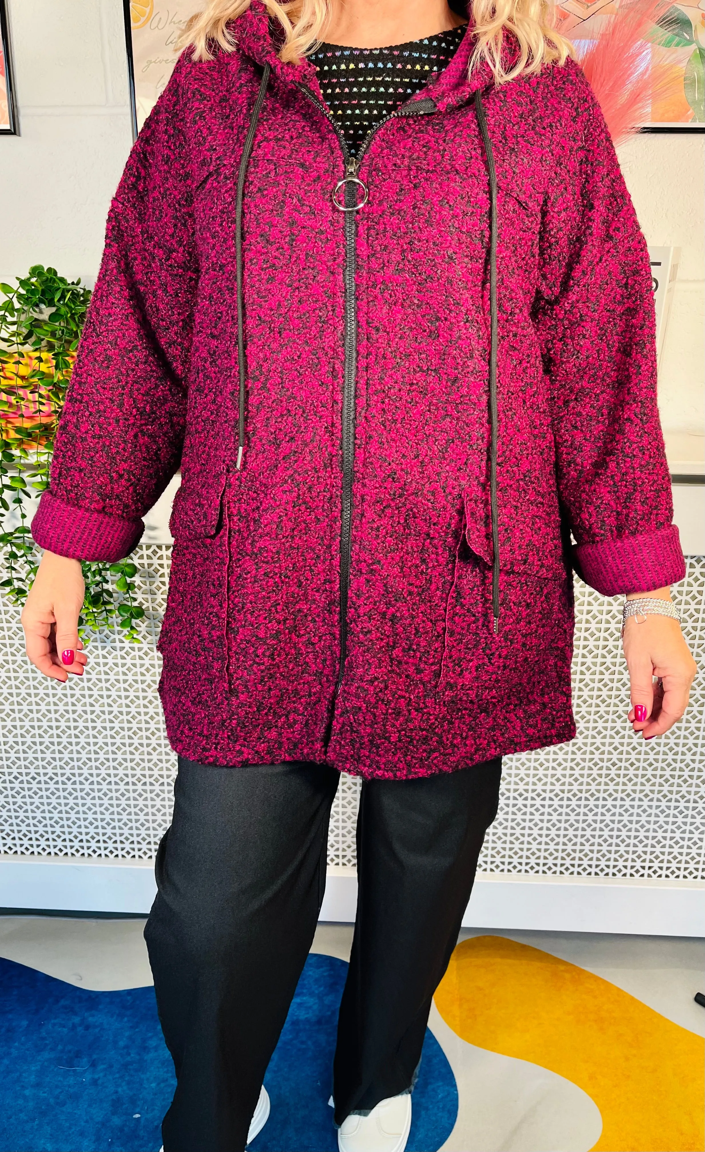 Betty Boucle Winter Jacket - Magenta