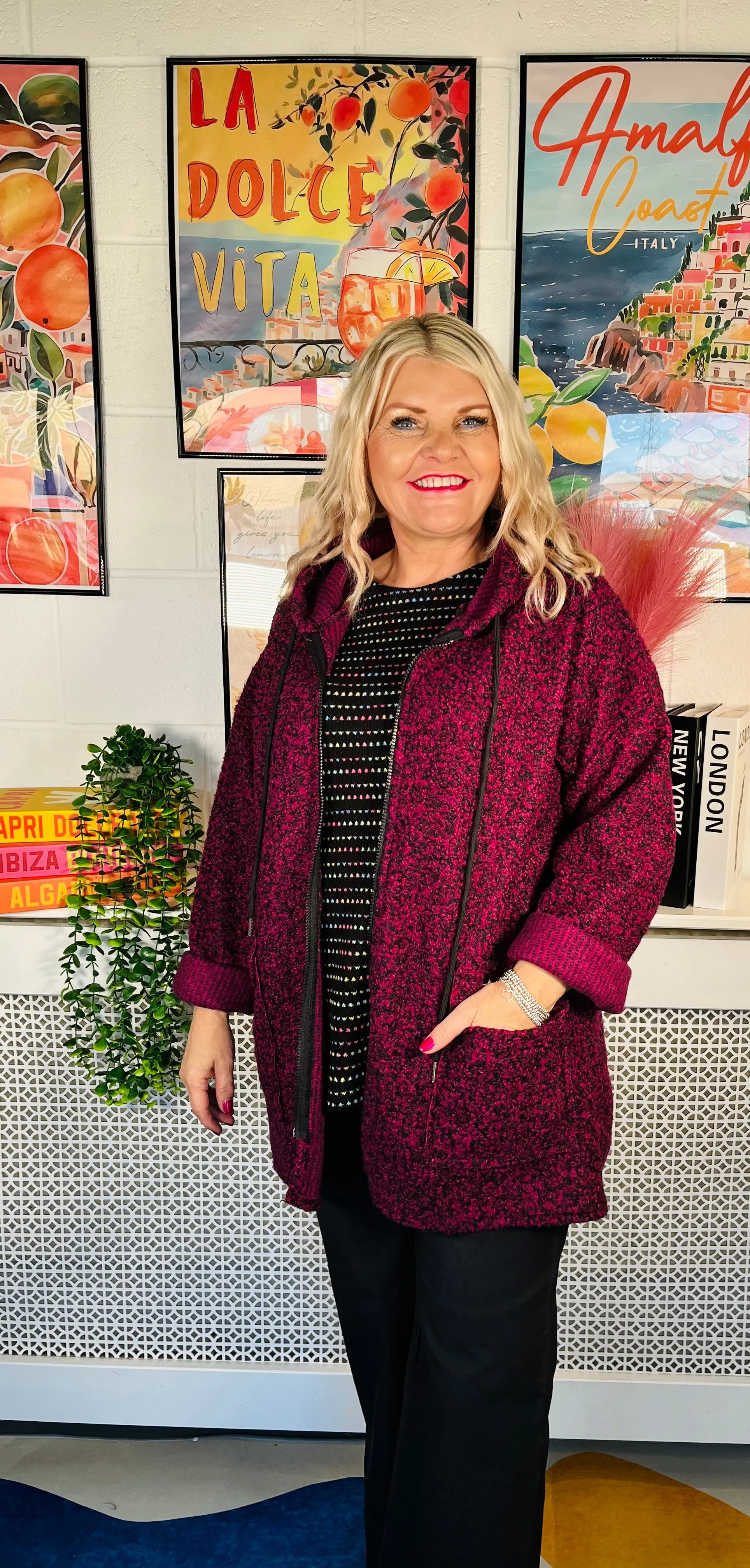 Betty Boucle Winter Jacket - Magenta