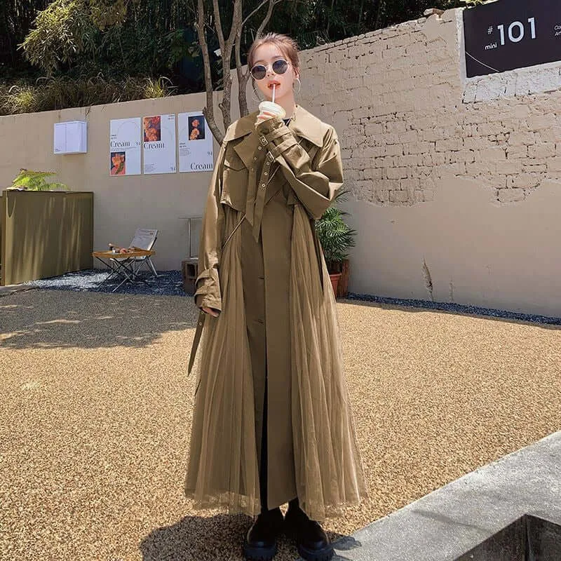 Coat for Women Spring Chic Belted Trench