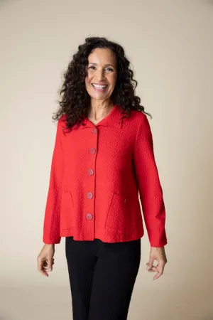 Crinkle Crepe Solid Swing Jacket