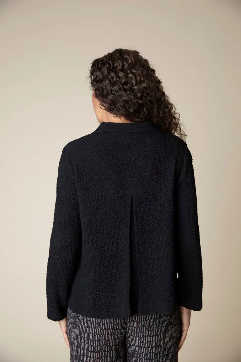 Crinkle Crepe Solid Swing Jacket