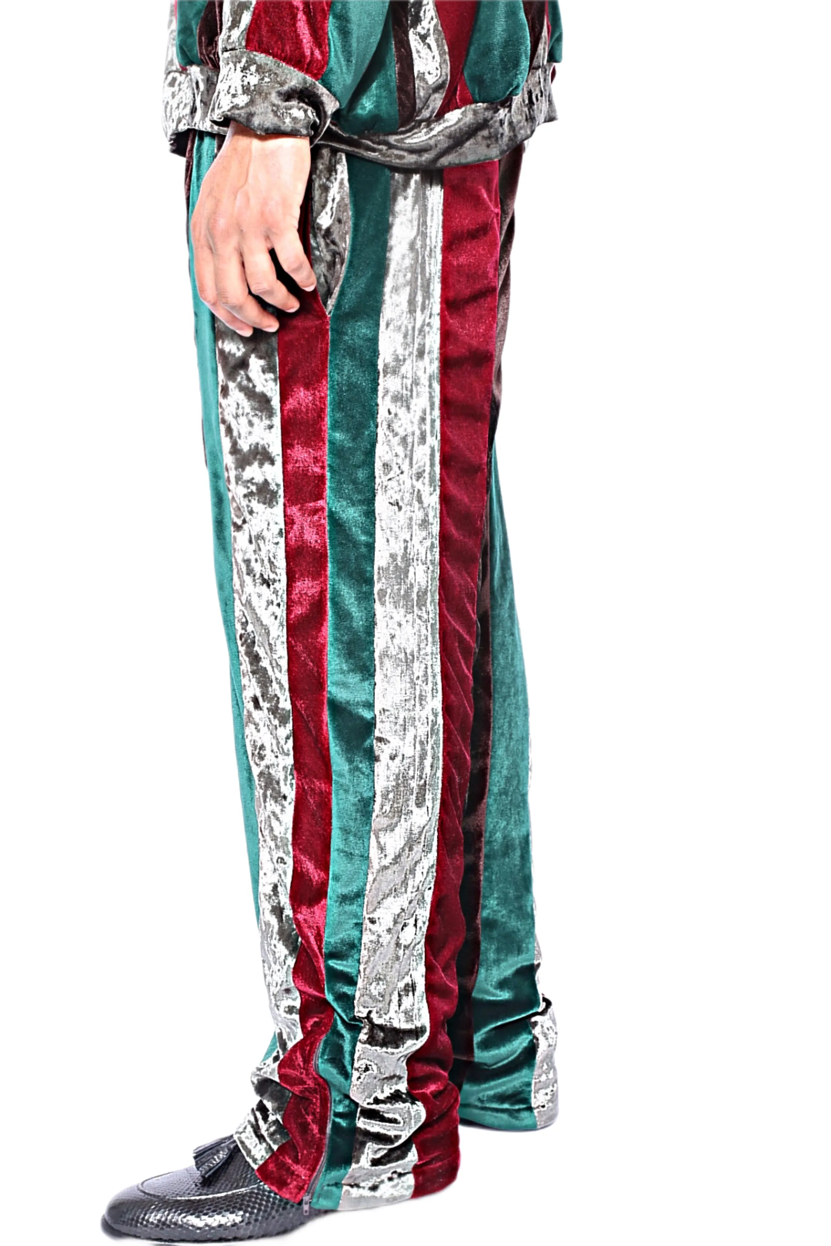 Diallo Striped Velour Joggers
