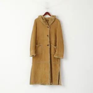 Elena Monti Women 42 XL Duffle Coat Brown Boho Hooded Vintage Valentina Made in Italy