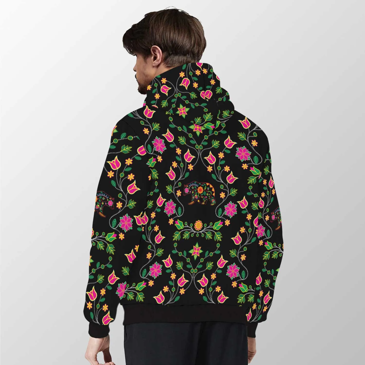 Floral Animal Sherpa Hoodie