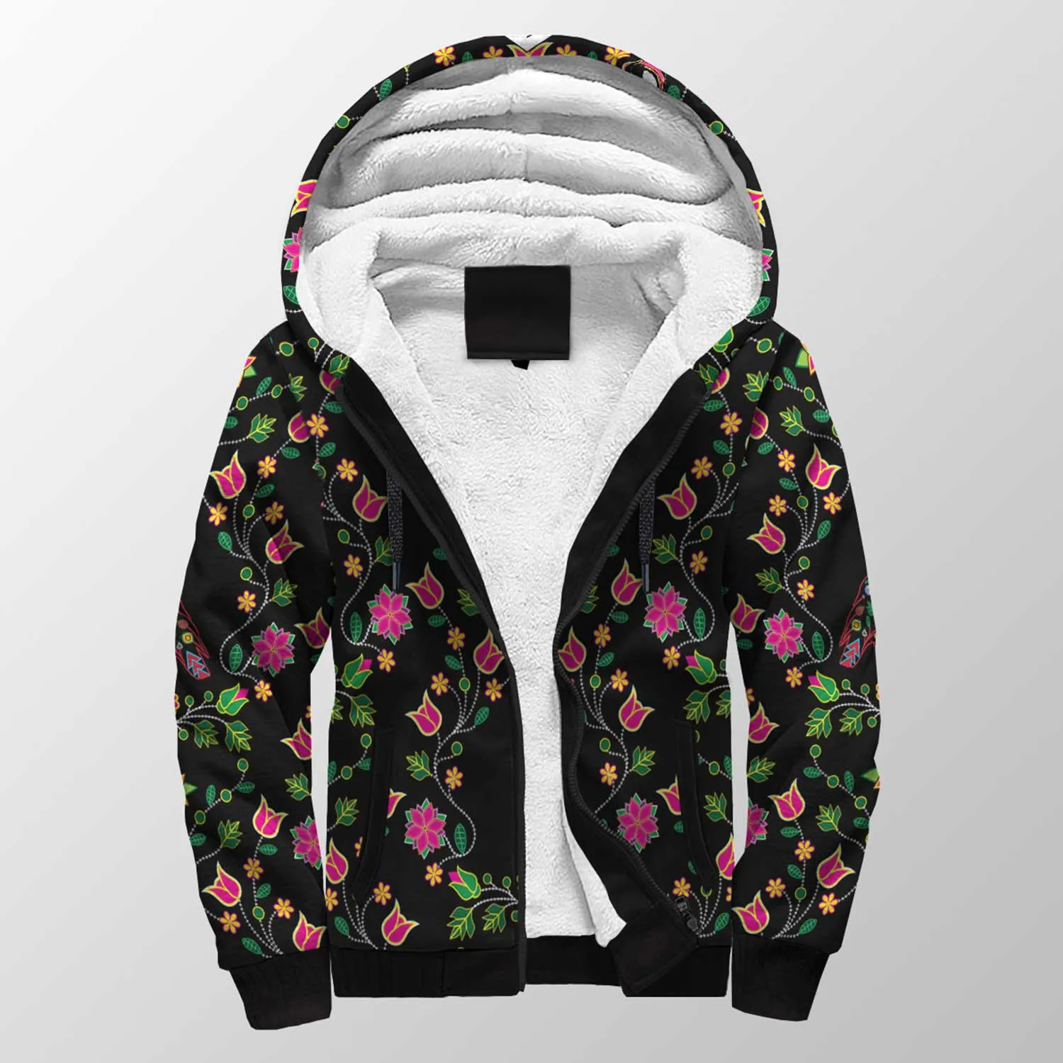 Floral Owl Sherpa Hoodie