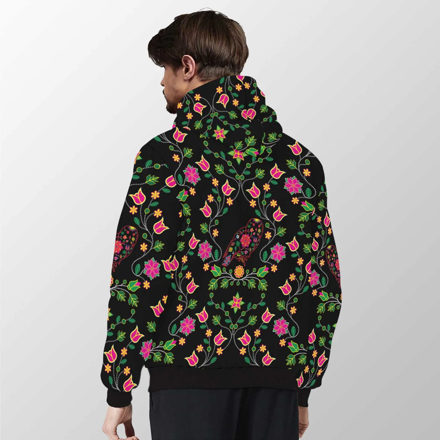 Floral Owl Sherpa Hoodie