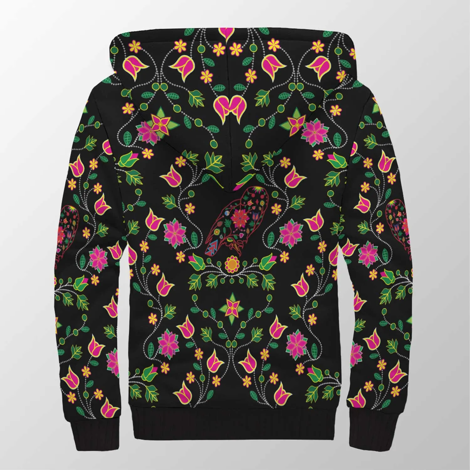 Floral Owl Sherpa Hoodie