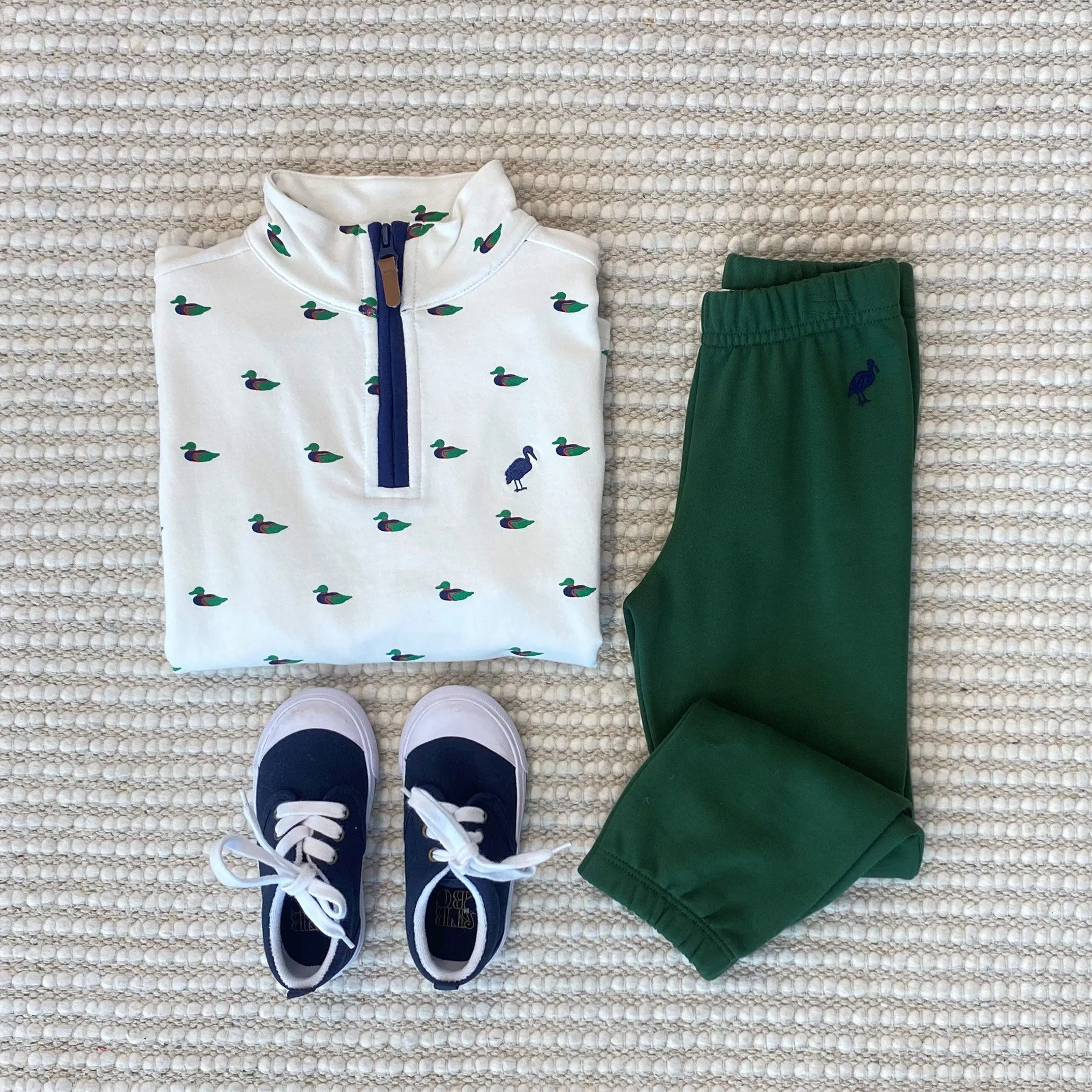 Gates Sweeney Sweatpants - Grier Green with Nantucket Navy Stork