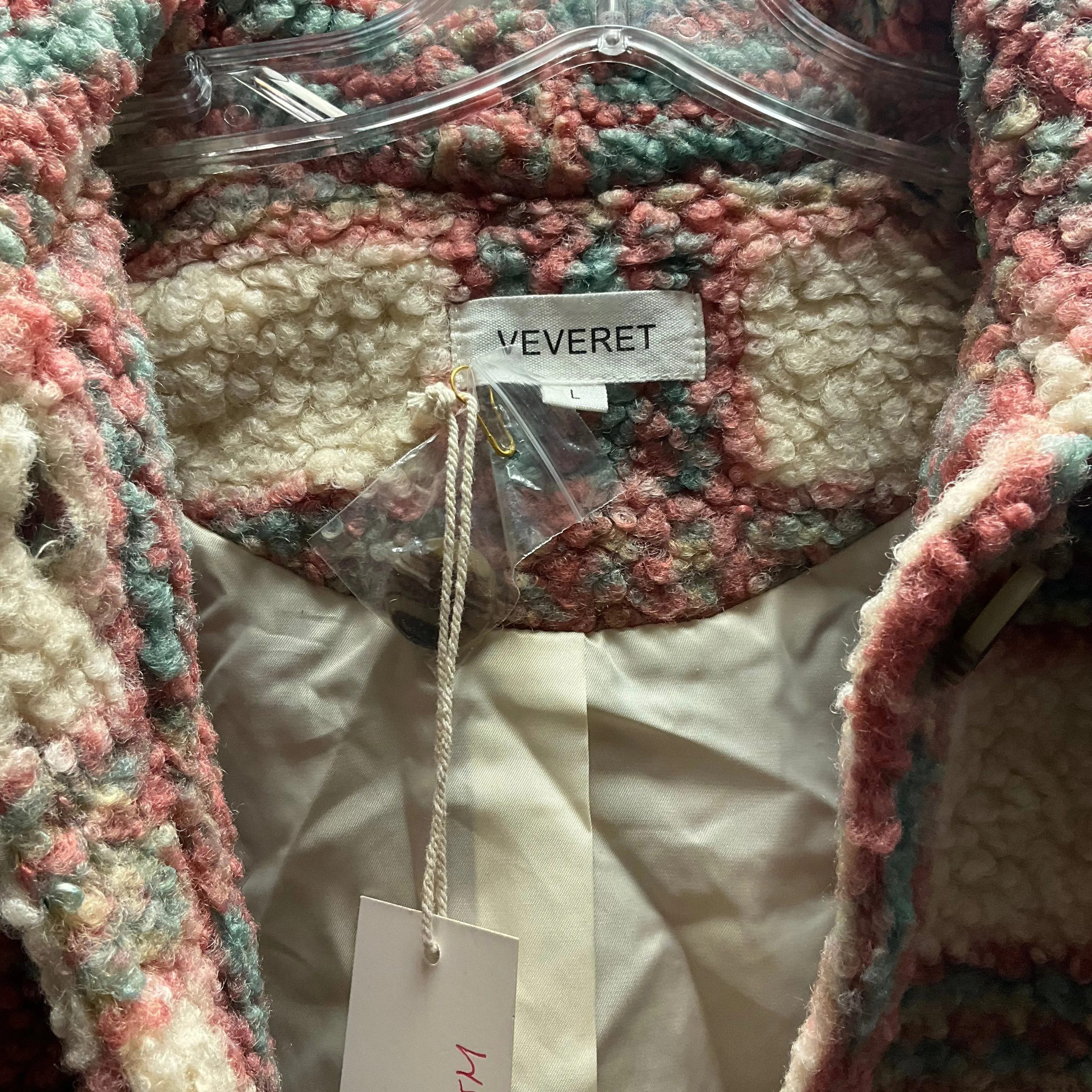 Jacket Faux Fur & Sherpa By Clothes Mentor In Multi-colored, Size: L