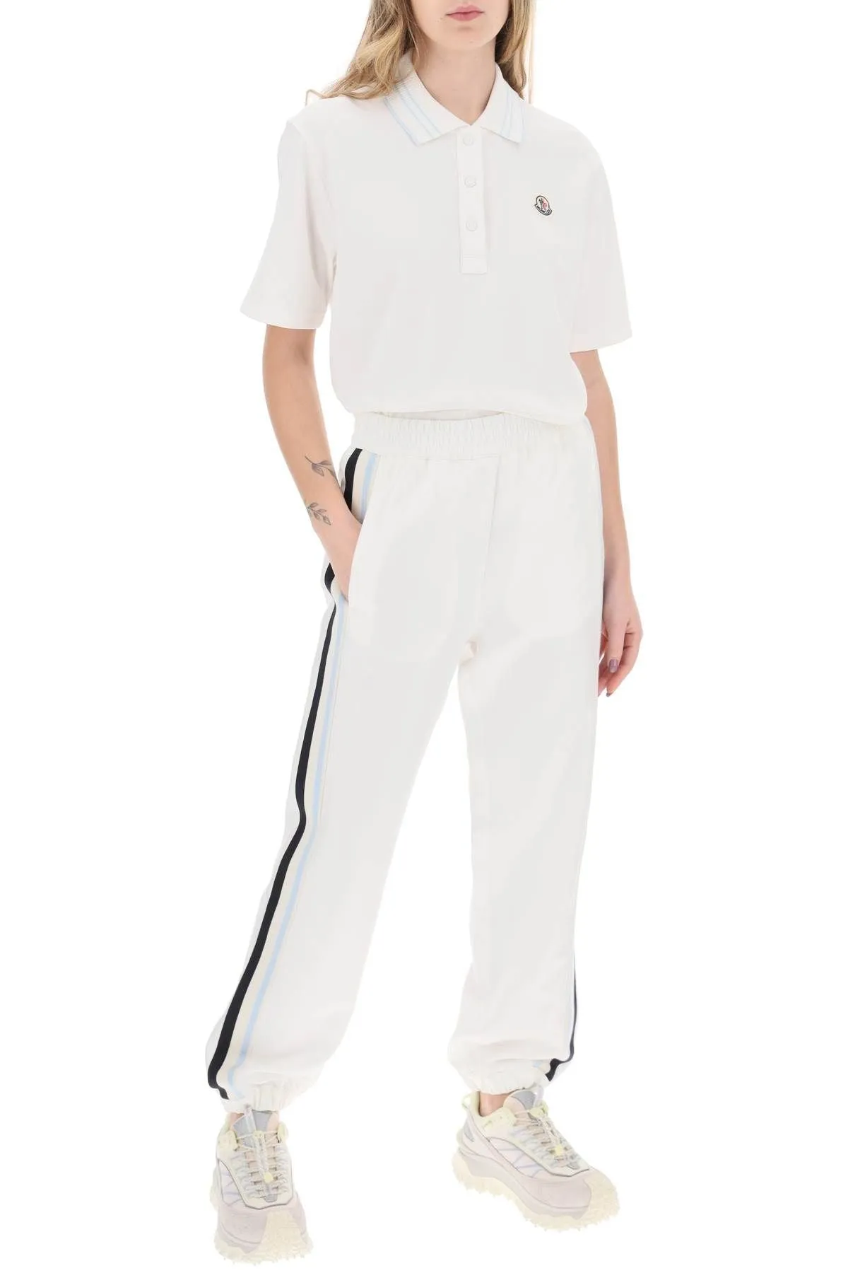 Joggers Moncler Logo Banded Joggers With - Blanc - Femme