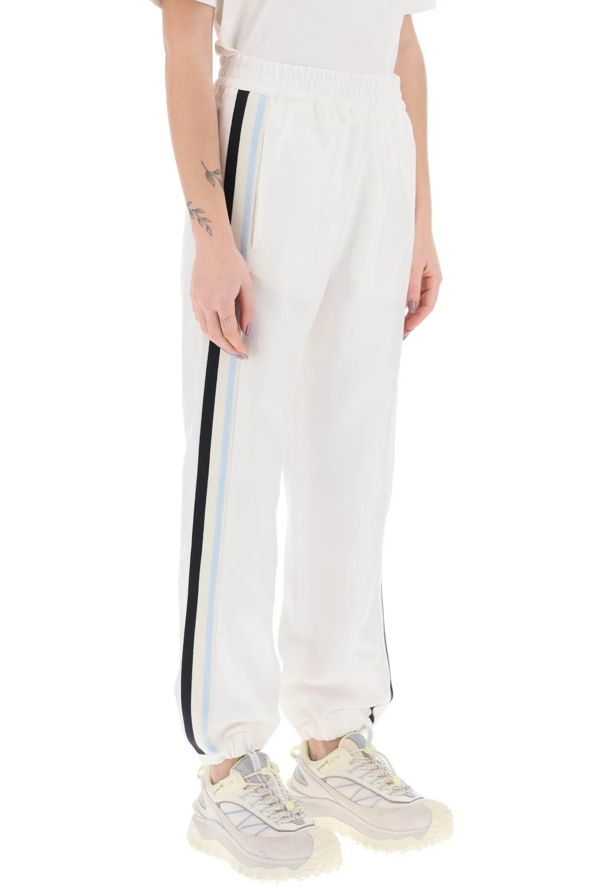 Joggers Moncler Logo Banded Joggers With - Blanc - Femme