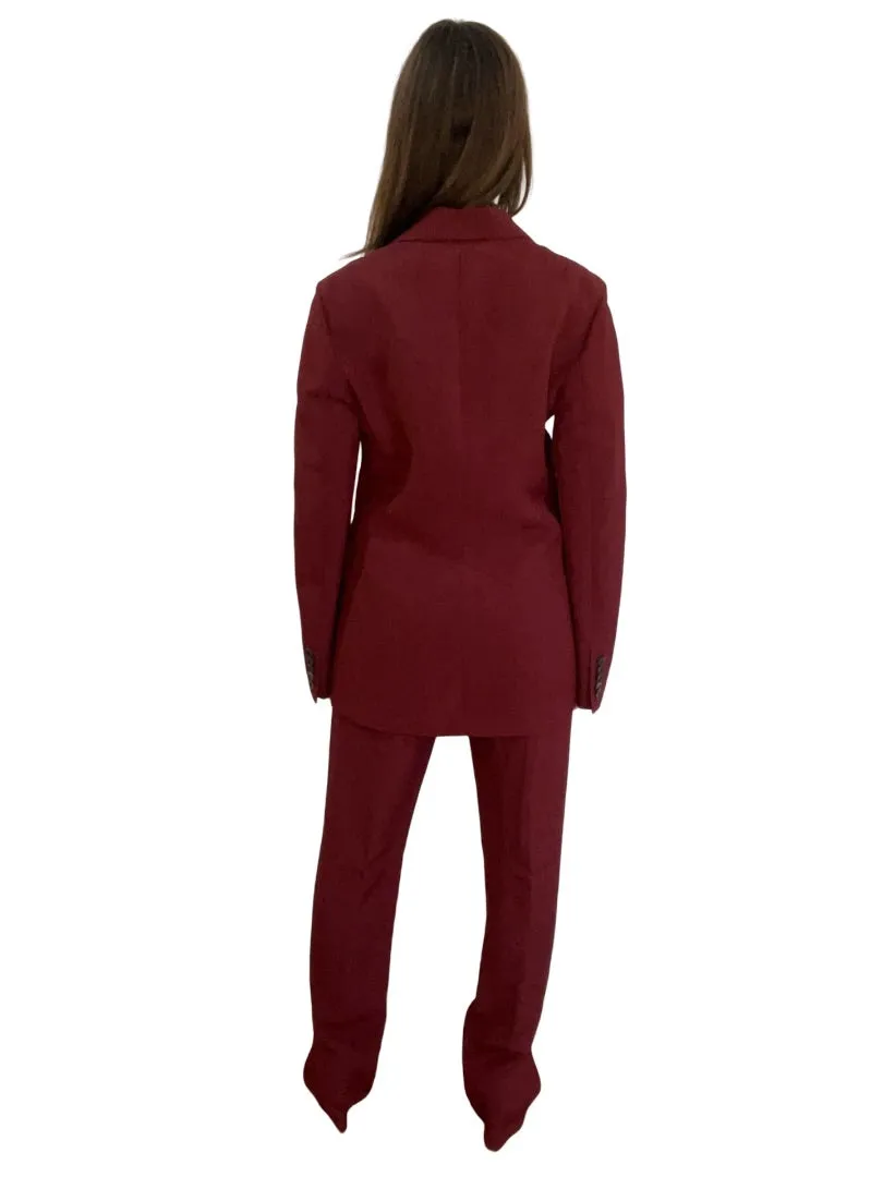 Joseph Burgundy Pant Suit. Size: S