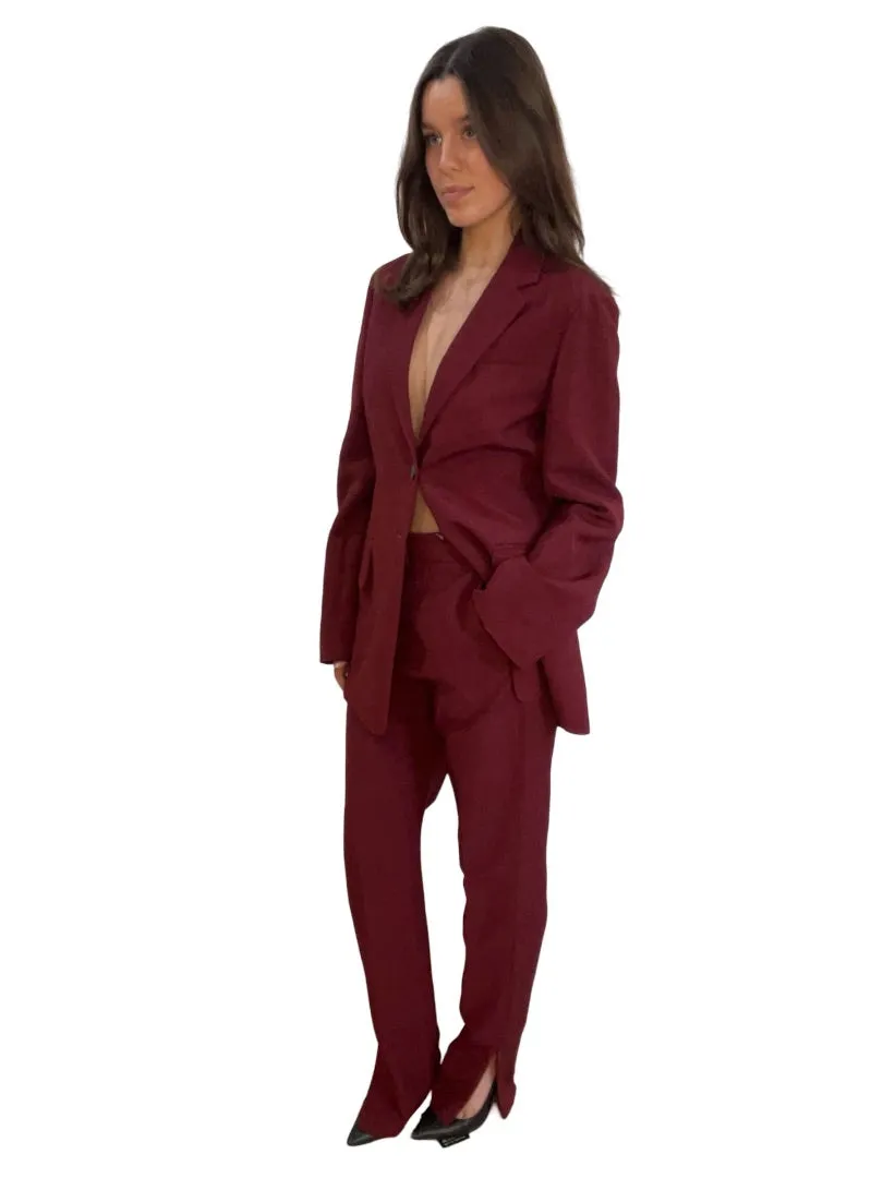 Joseph Burgundy Pant Suit. Size: S