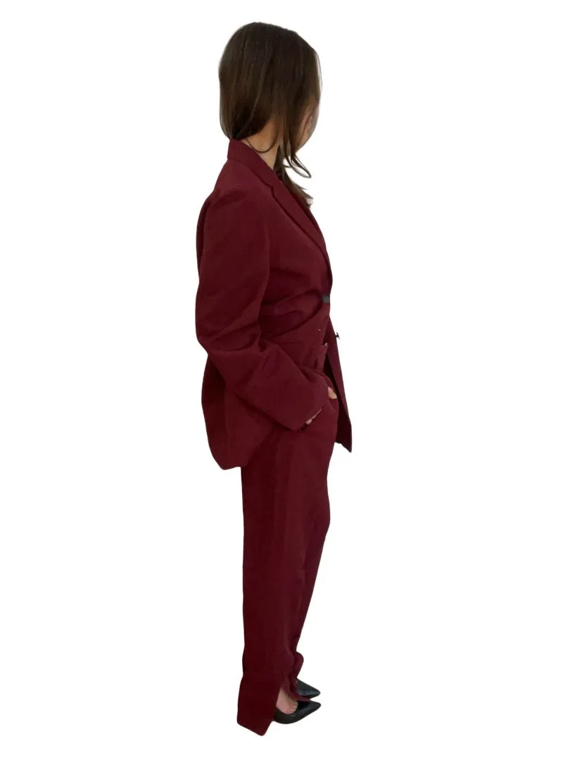 Joseph Burgundy Pant Suit. Size: S