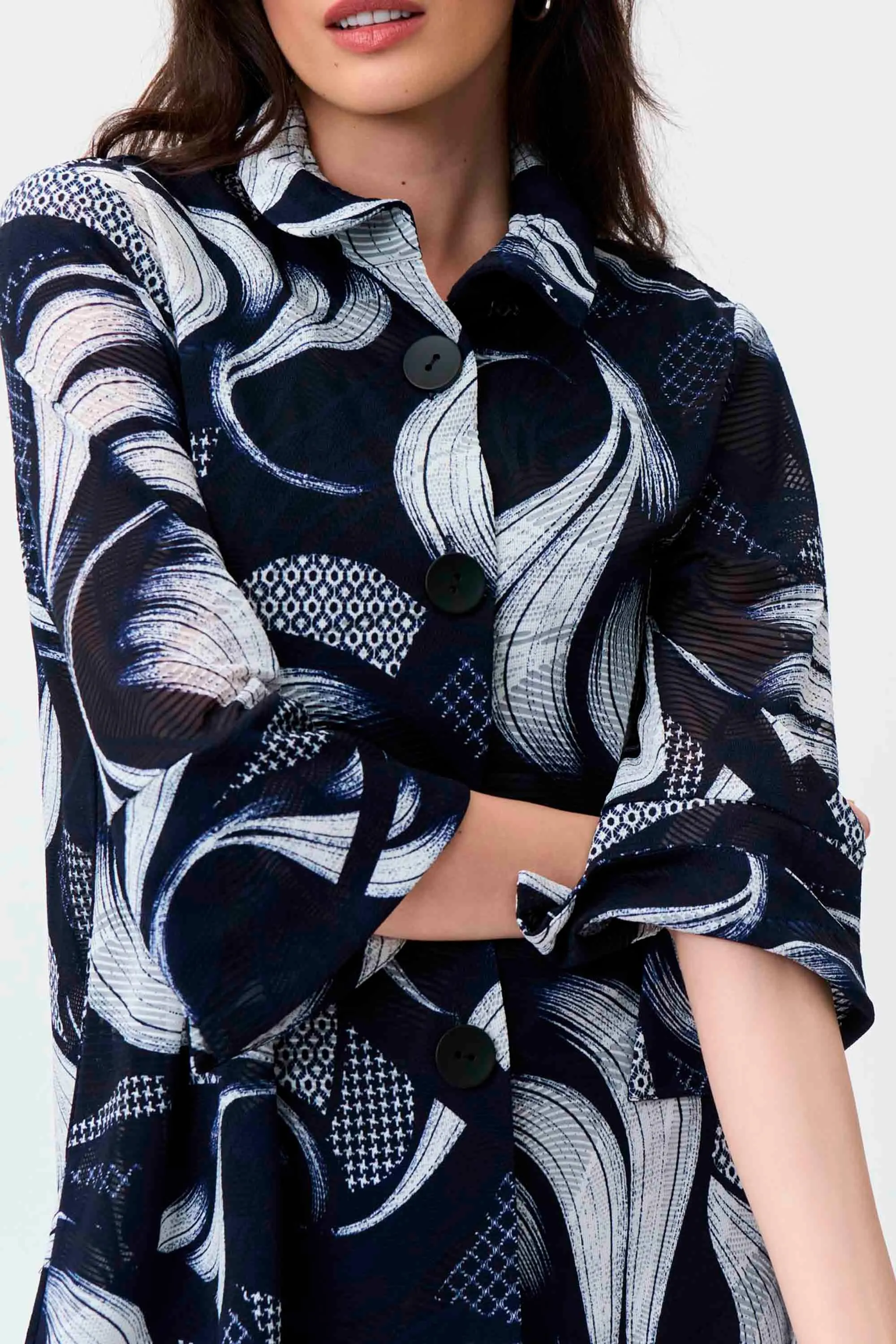 Joseph Ribkoff Navy/ Vanilla Jacket Style 231244