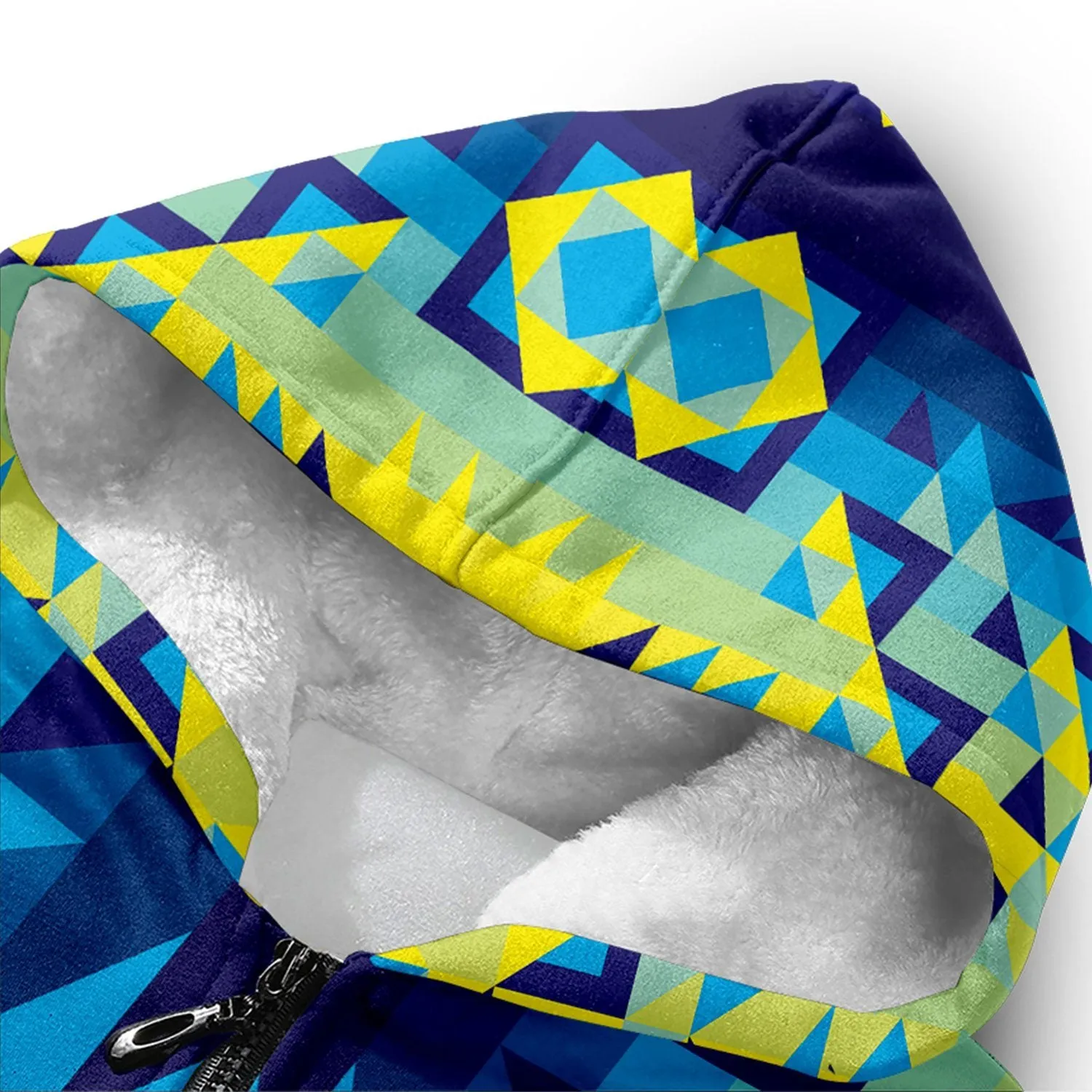Kaleidoscope Jaune Bleu Sherpa Hoodie