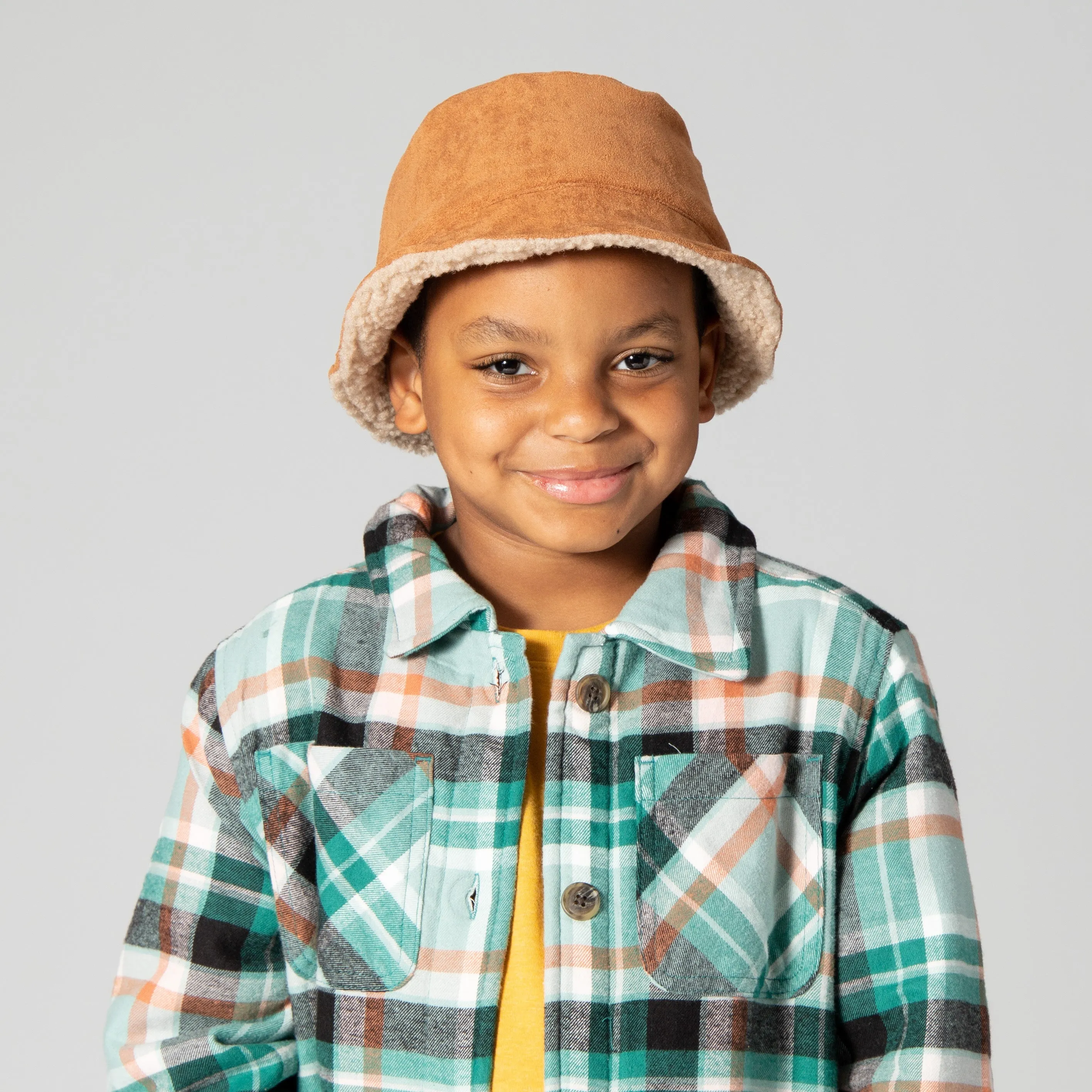 Kid's Reversible Faux Suede Bucket