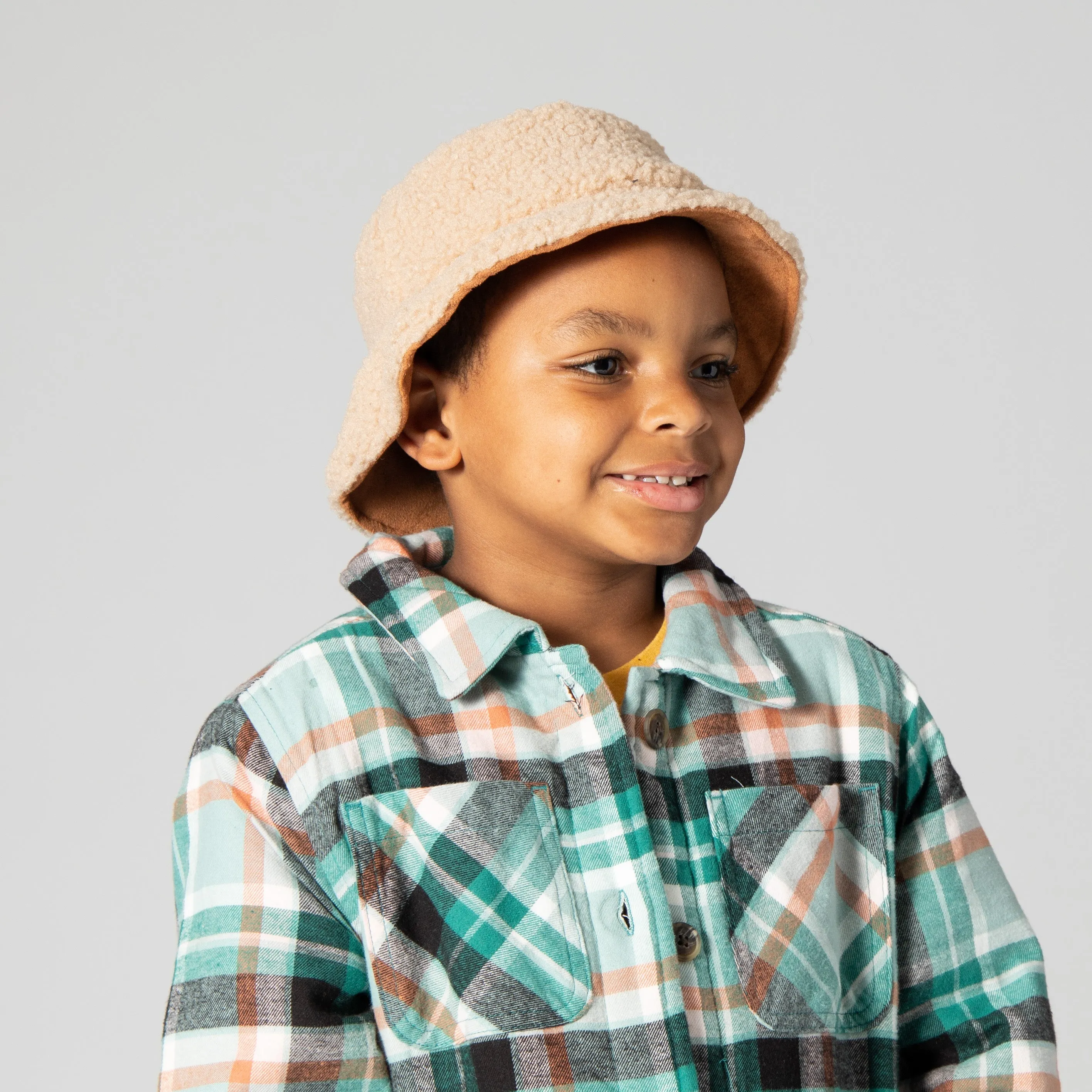 Kid's Reversible Faux Suede Bucket