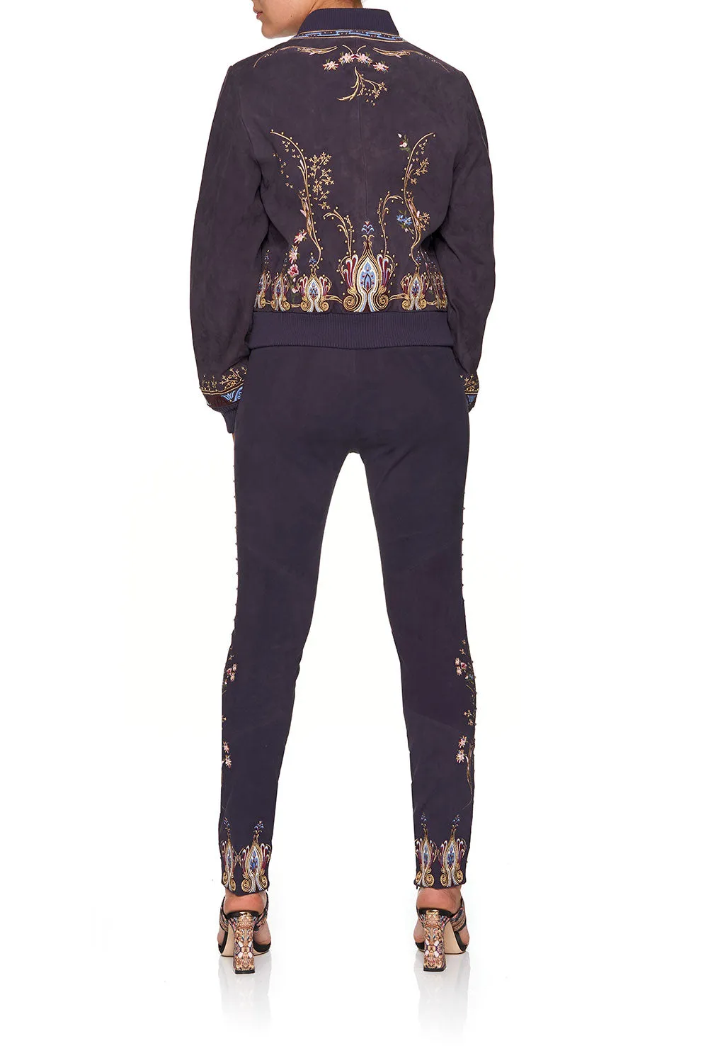 LEATHER BOMBER JACKET WILD FLOWER