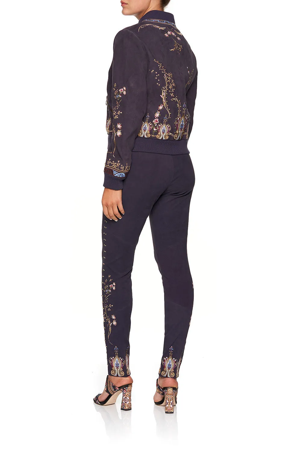 LEATHER BOMBER JACKET WILD FLOWER