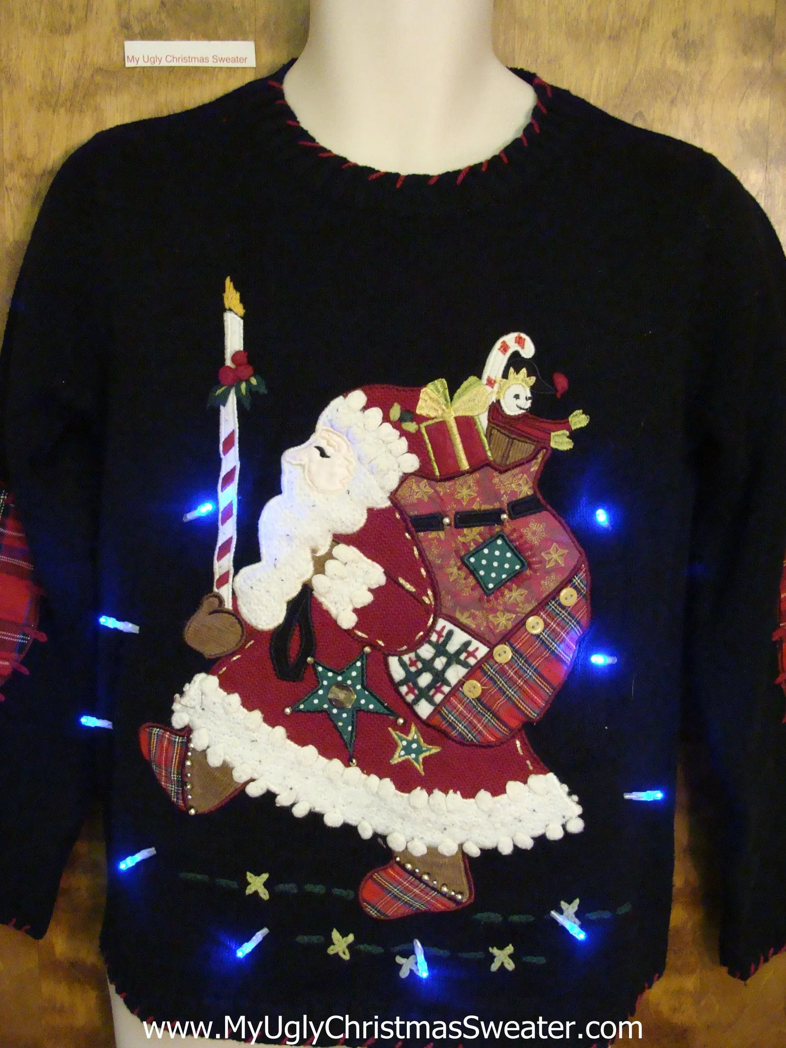 Marching Santa Light Up Ugly Xmas Sweater