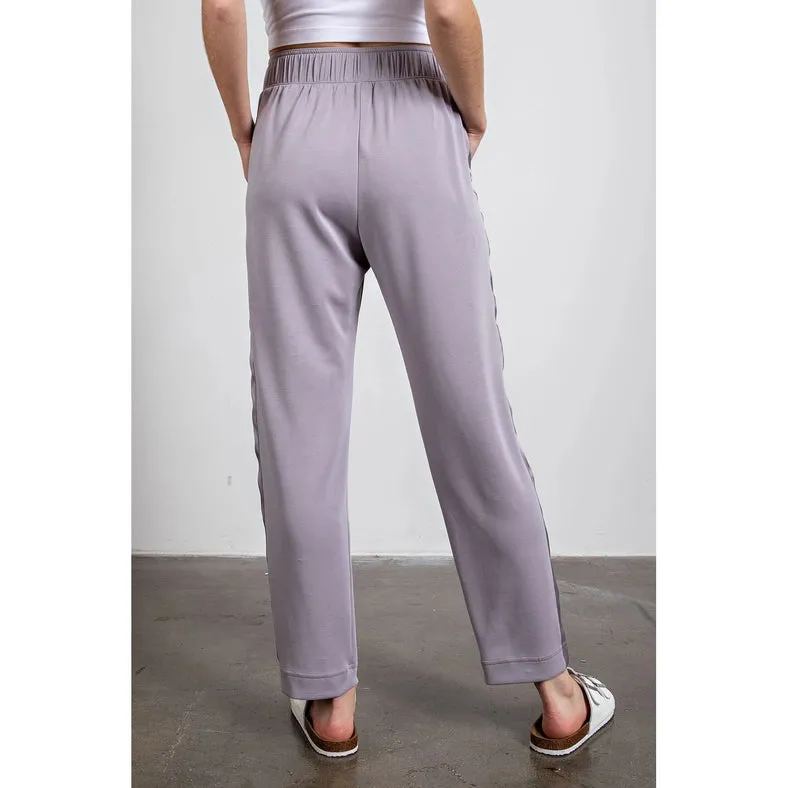 Modal Poly Span Jogger with Side Satin Detail Mystic Grey