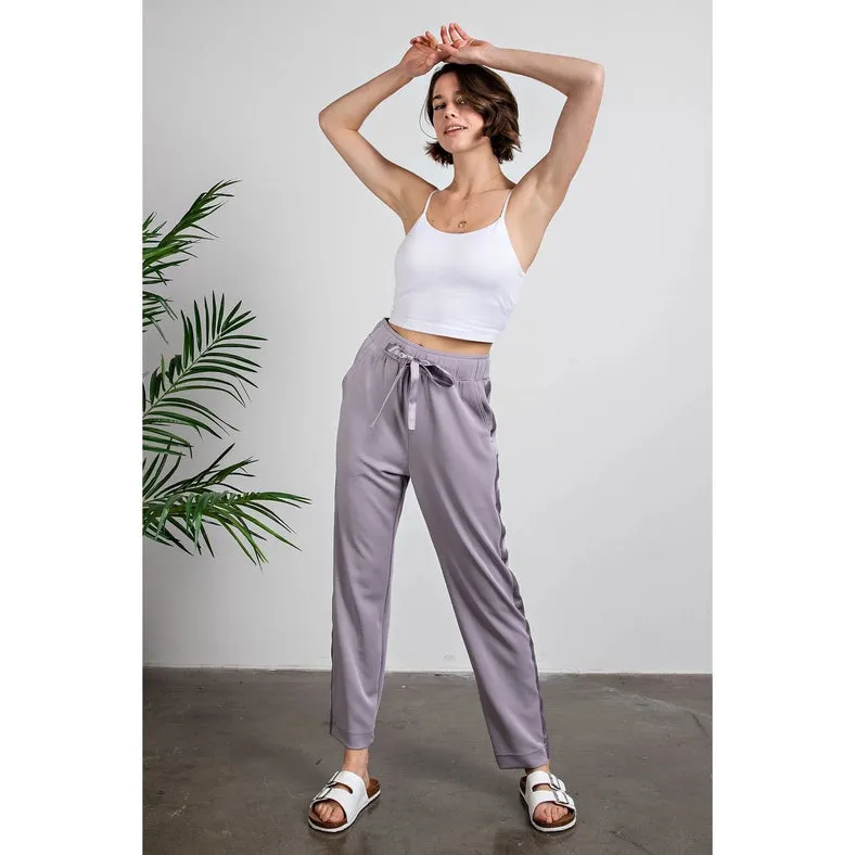 Modal Poly Span Jogger with Side Satin Detail Mystic Grey