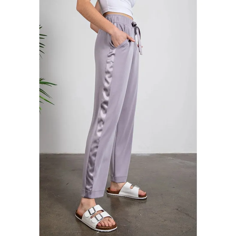 Modal Poly Span Jogger with Side Satin Detail Mystic Grey