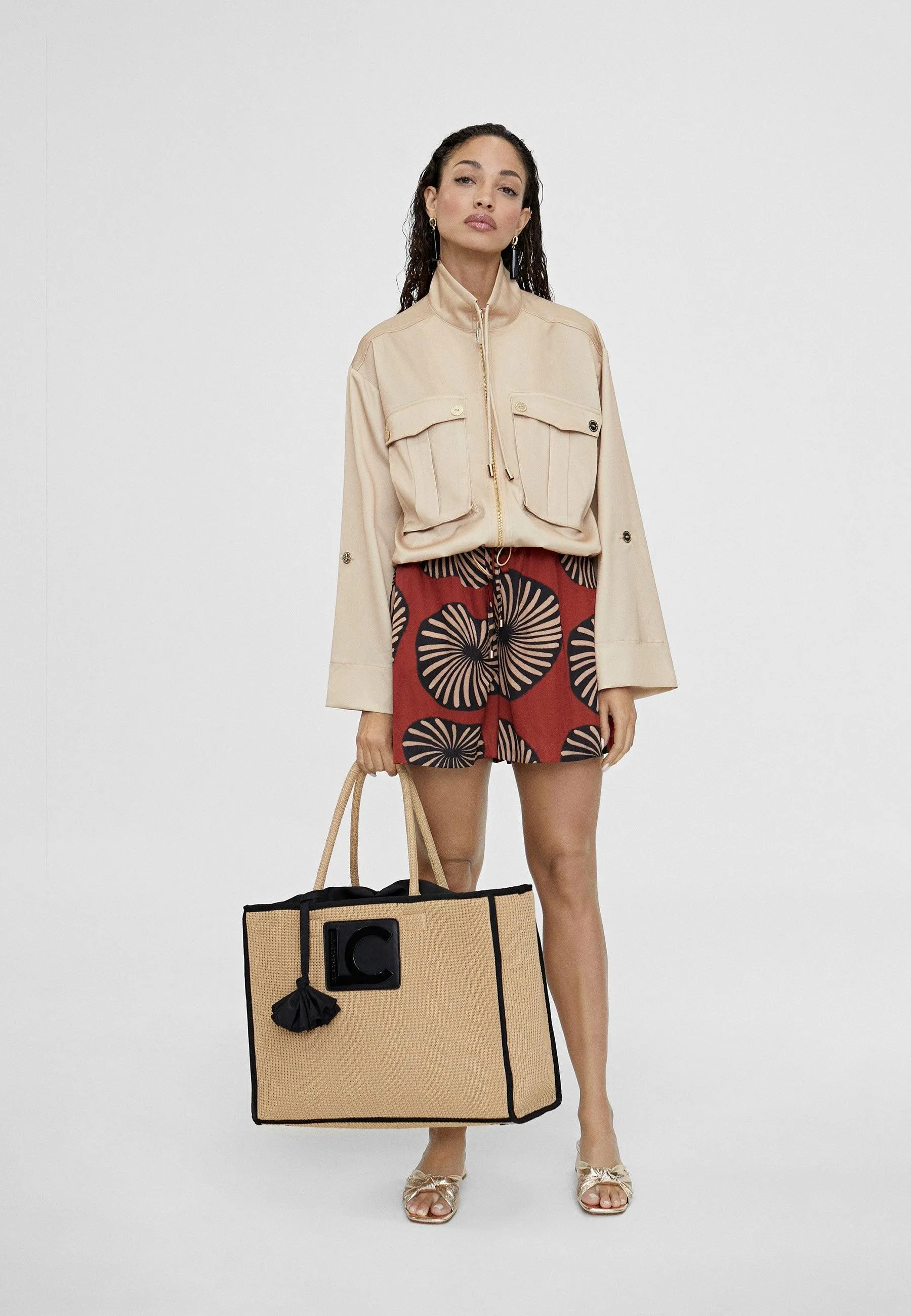 Monochrome bomber jacket with pockets