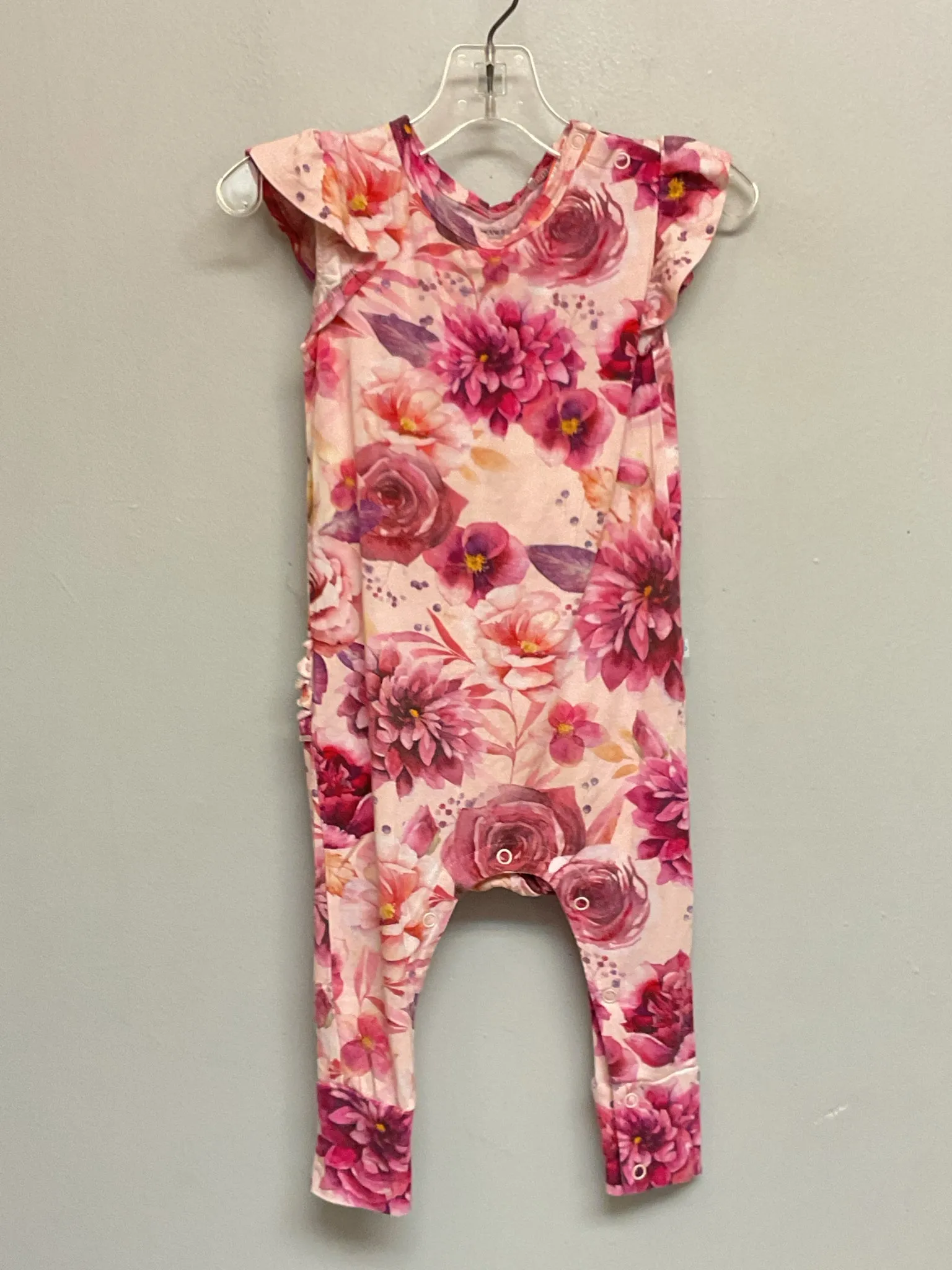 Posh Peanut Size 18M Pink Floral Viscose & Spandex Jumpsuits & Coveralls