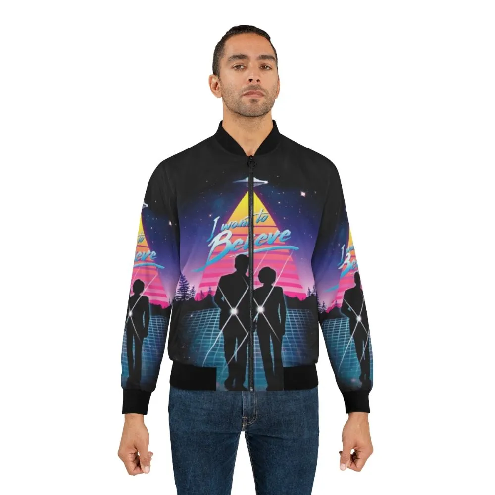 "I Want to Believe" Retrofuturistic Bomber Jacket