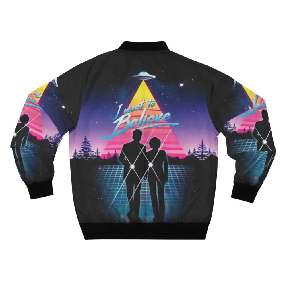 "I Want to Believe" Retrofuturistic Bomber Jacket