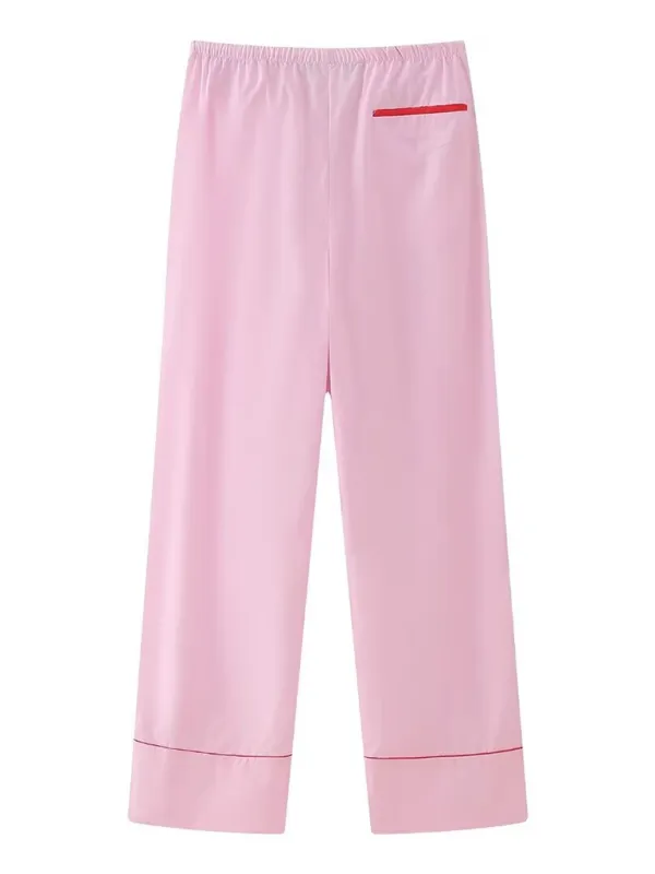 Relaxed Long Sleeve Shirt & Pants Loungewear Combo for Women