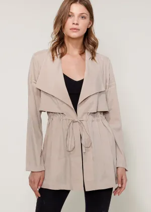 Ro&de Noir Open Front Jacket In Taupe