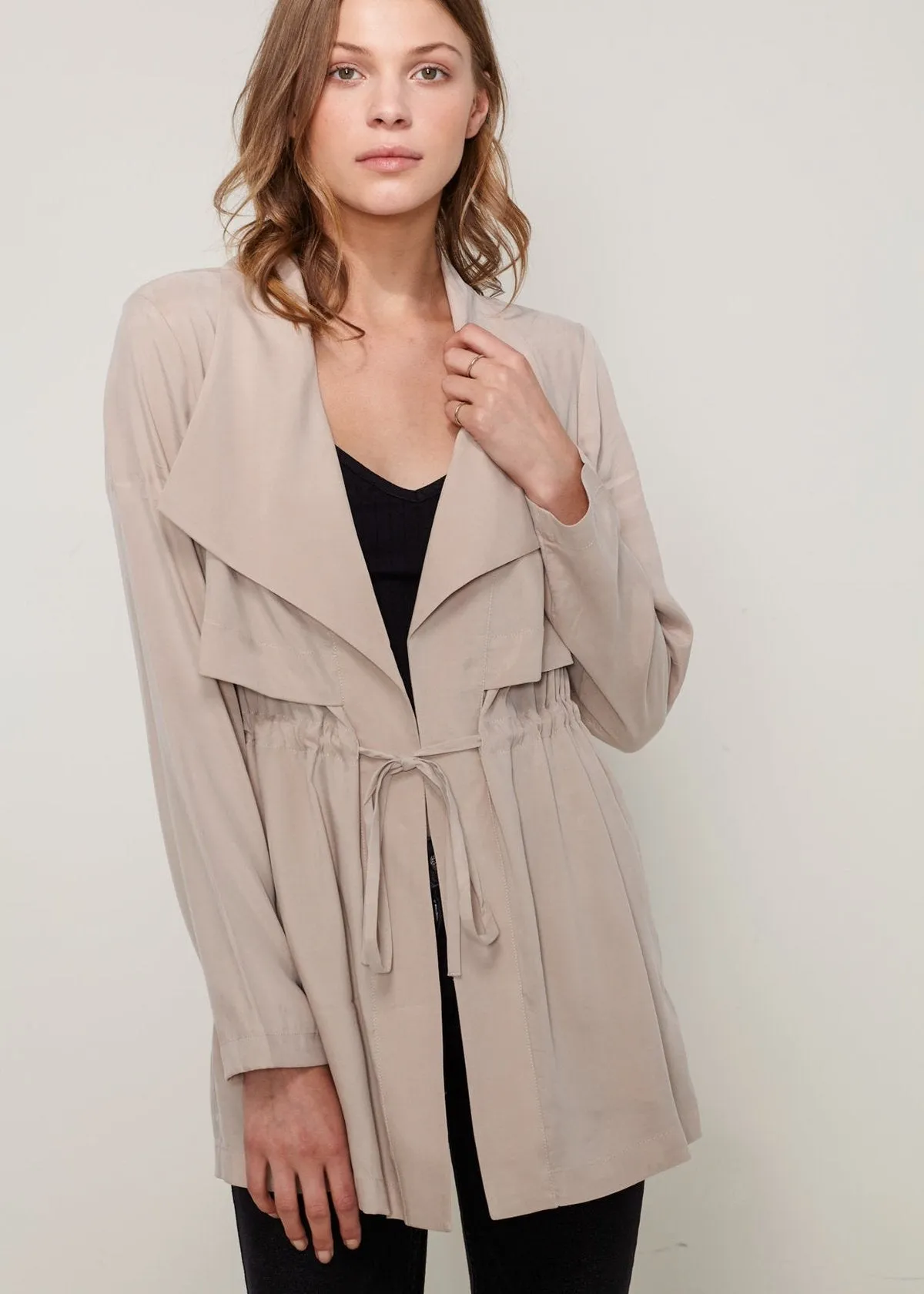 Ro&de Noir Open Front Jacket In Taupe
