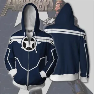 Royal Blue CAPTAIN AMERICA Hoodie Jacket