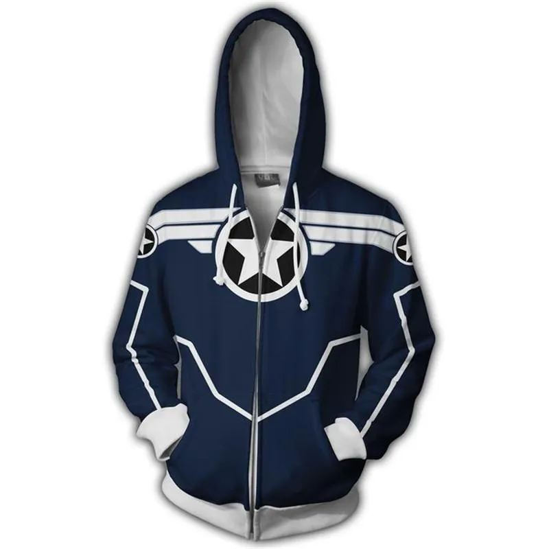 Royal Blue CAPTAIN AMERICA Hoodie Jacket