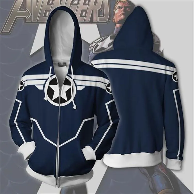 Royal Blue CAPTAIN AMERICA Hoodie Jacket