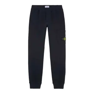 Stone Island Junior Cotton Fleece Sweatpants in Navy Blue